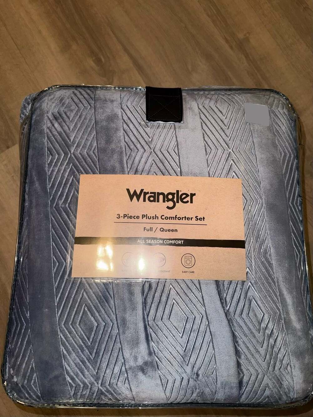 Wrangler 3-Piece Plush Comforter Set Full Queen Blue